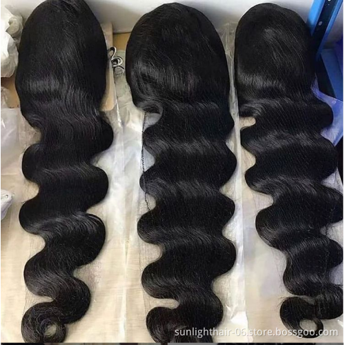 Free sample Body Wave Wig Lace Front Human Hair Wigs Sunlight Pre Plucked Remy Baby Hair 150% Lace Front Wigs For Black Women